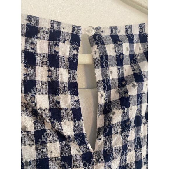 Blue & White Gingham Women’s Dress With Bell Sleeves by Melrose Size 18 - Picture 4 of 7